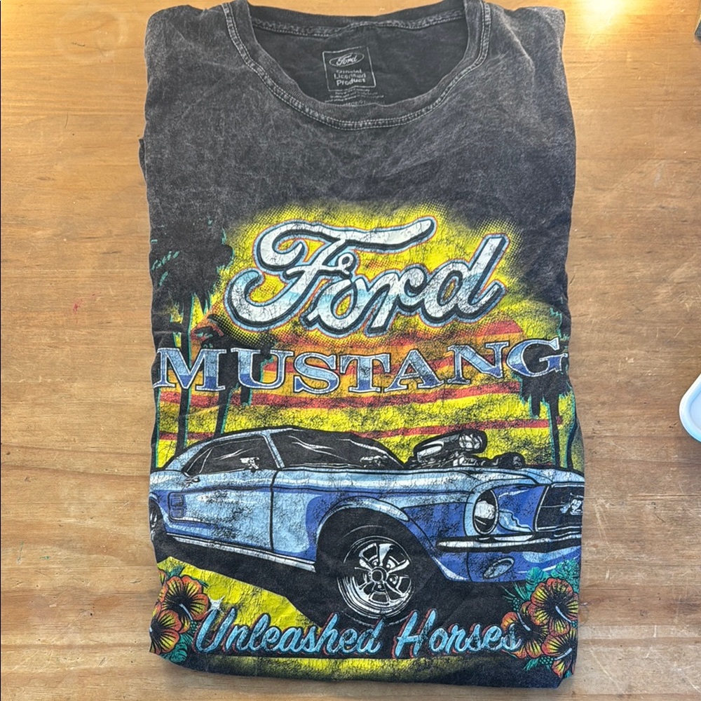 Ford Mustang Black Graphic Men's Shirt
